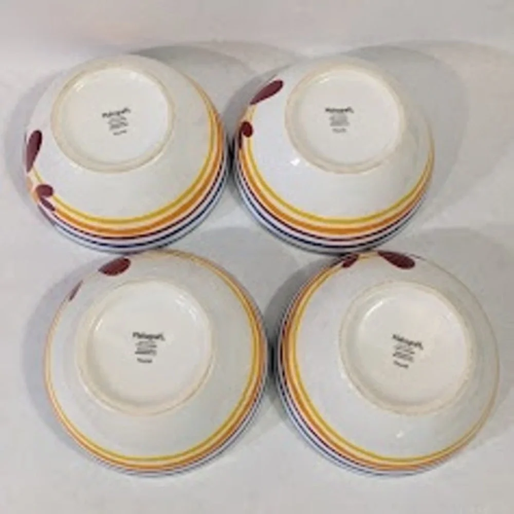 Vtg Pfaltzgraff Flourish Soup Cereal Bowls Set of 4 Discontinued 2004 Retro 20oz